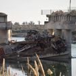 A collapsed bridge is seen in Ramadi city, December 26, 2015. Picture taken December 26, 2015.
