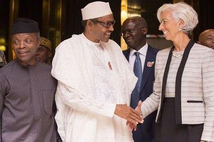 L-R Osinbajo, Buhari, Fashola, Christine Lagarde