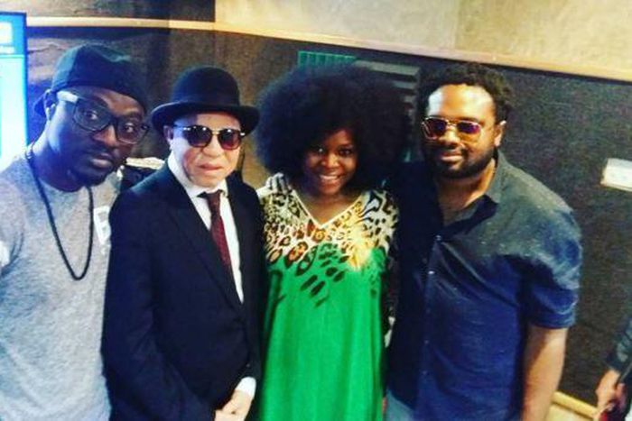 Omawumi, Salif Keita, Rotimi, and Cobhams spotted in the studio.