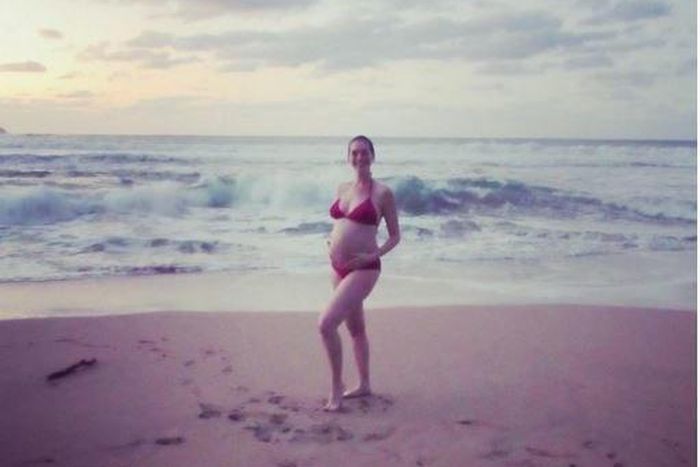 Anne Hathaway at the beach