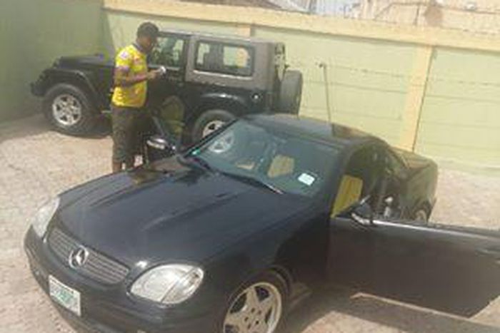 MC Shakara's Mercedes Benz convertible