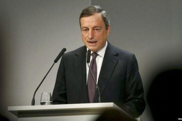 ECB President Mario Draghi at a conference