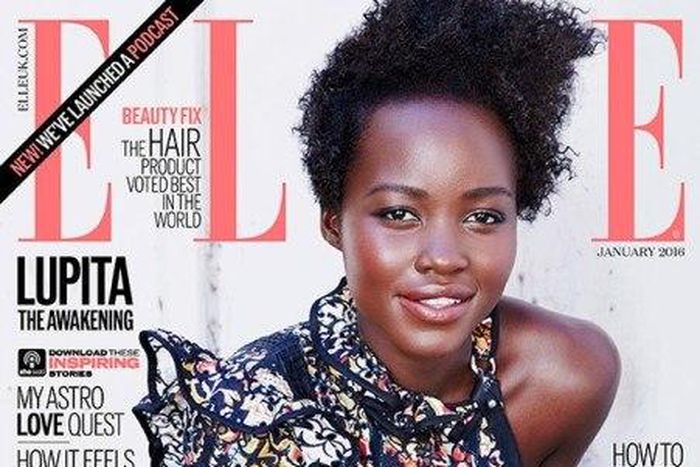 Lupita Nyong'O covers Elle UK Magazine January 2016 issue