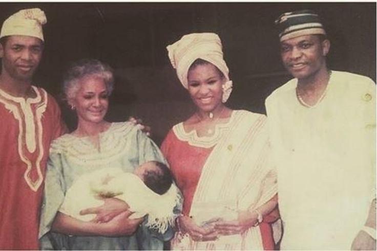 A throwback picture of Femi Kuti, his mum and former wife Funke Kuti