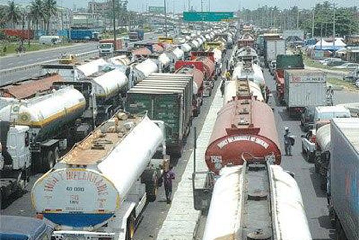 Trailers causing traffic in Apapa