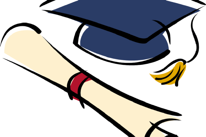 Graduation cap and scroll