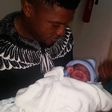 Gbolahan Salami  with his new born baby boy