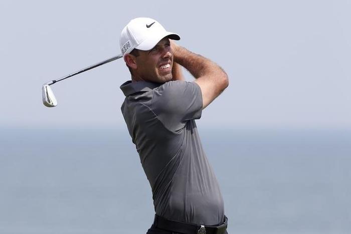 Aug 16, 2015; Sheboygan, WI, USA; Charl Schwartzel hits his tee shot on the 3rd hole during the final round of the 2015 PGA Championship golf tournament at Whistling Straits. Mandatory Credit: Brian Spurlock-USA TODAY Sports