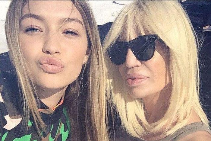 Gigi Hadid and Donatella Versace