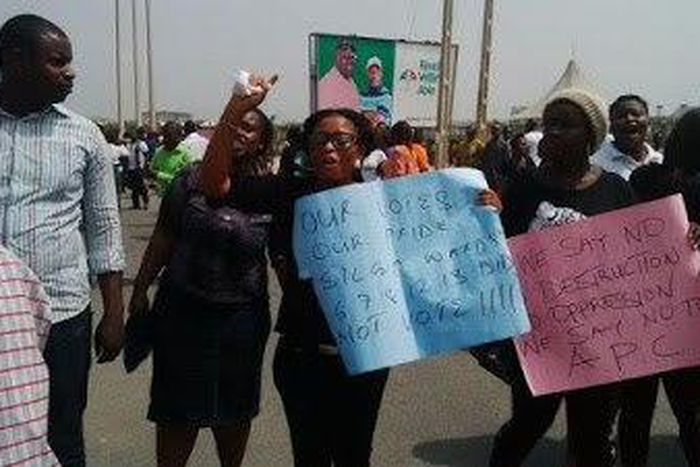 Residents protest conduct of governorship elections in Bayelsa State
