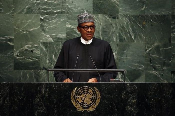 Nigeria's President Muhammadu Buhari addresses a plenary meeting of the United Nations Sustainable Development Summit 2015 at the United Nations headquarters in Manhattan, New York September 25, 2015. REUTERS/Andrew Kelly