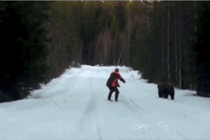 Man goes viral after scaring Bear who wants to eat him alive