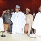 President Muhammadu Buhari meets with House of Reps members in Abuja on December 9, 2015