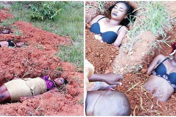 Are these actresses really buried alive?