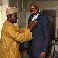 Minister of Power , Works and Housing , Mr Babatunde Fashola SAN (right) being decorated with the Armed Forces Remembrance Day Celebration Emblem 2016 by the National Chairman, Nigerian Legion, Colonel Micah Gaya (retd.) at the Honourable Minister’s Of...