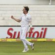 South Africa"s Dale Steyn celebrates the wicket of England"s Alex Hales during their first cricket test match in Durban, South Africa, December 26, 2015.