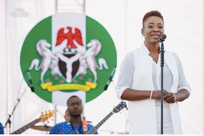 Titilayo Sonuga on stage at the inauguration