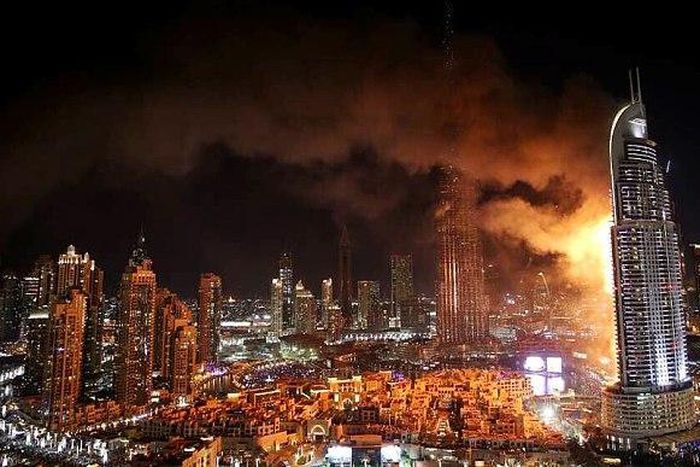 14 injured as skyscraper hotel catches fire during New Year celebrations
