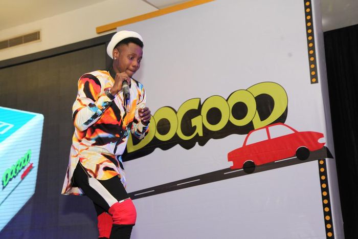 Kiss Daniels on stage at the premiere of 'Do-Good'