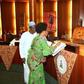 President Muhammadu Buhari swears in Head of Service, Winifred Oyo-Ita in Abuja on January 6, 2016