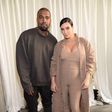 Kanye West and Kim Kardashian at the Yeezy Spring 2015 R-T-W presentation at the 2015 New York Fashion Week
