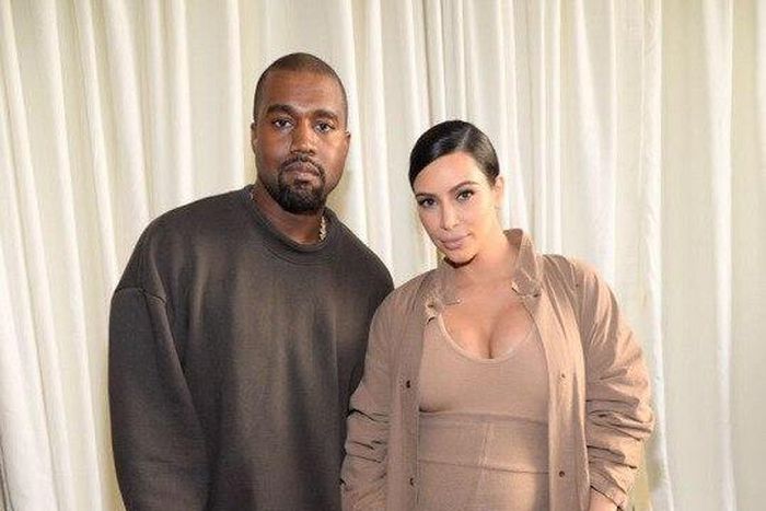 Kanye West and Kim Kardashian at the Yeezy Spring 2015 R-T-W presentation at the 2015 New York Fashion Week