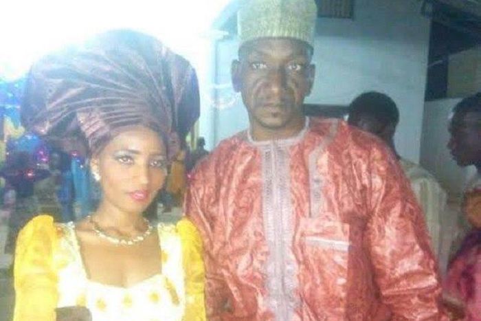 The late Mallam Muhammad Yakasai with his bride