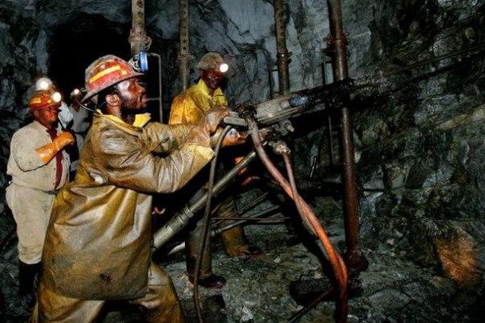 Miners sourcing for precious stones.