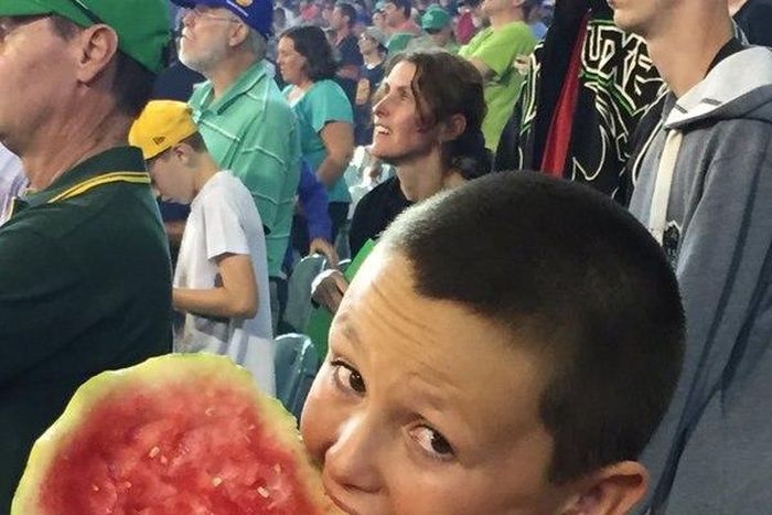 10-year old boy becomes global sensation after he tried to eat a whole watermelon at once