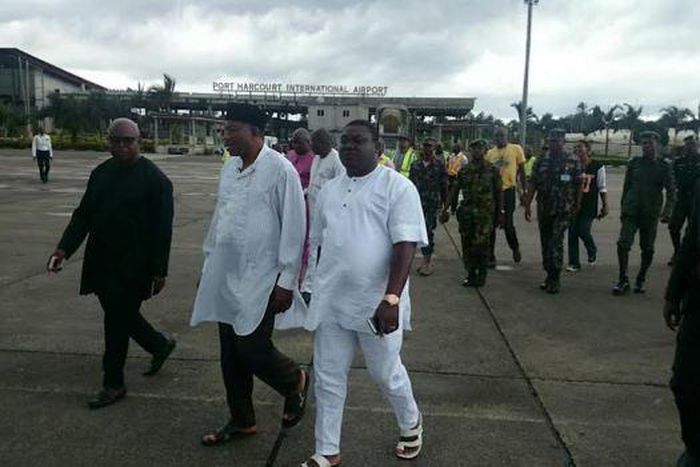 Former President, Goodluck Jonathan at Port Harcourt Airport Turnah George
