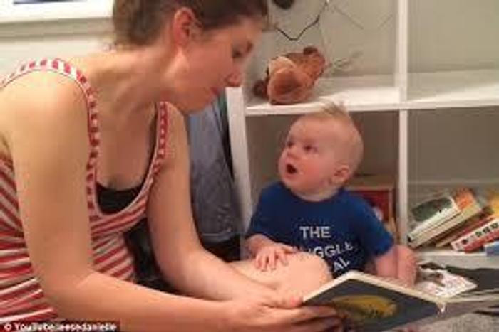 Baby can only be calmed when another book is opened and reading starts.