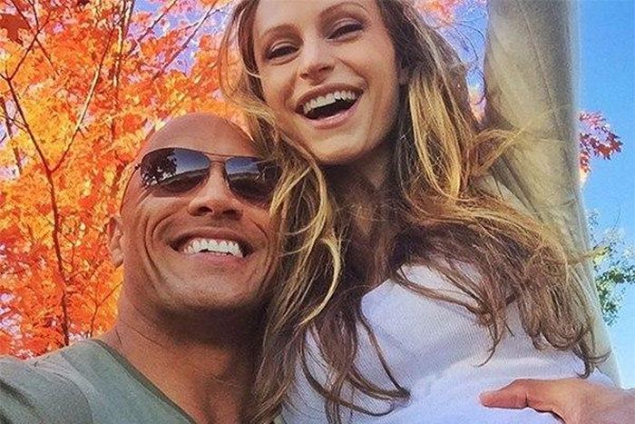 Dwayne Johnson with his girlfriend Lauren Hashian