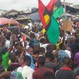 Pro-Biafra protesters in Owerri on November 13, 2015
