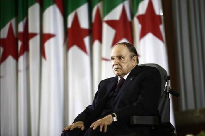 President Abdelaziz Bouteflika looks on during a swearing-in ceremony in Algiers in this April 28, 2014 file photo.