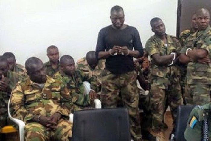 12 soldiers who were sentenced to death for mutiny