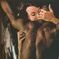 Interracial couple kissing