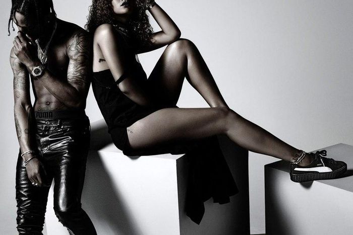 Rihanna PUMA Fenty by Rihanna Creepers ad campaign with Travis Scott