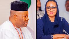 Senate President, Godswill Akpabio and Senator Natasha Akpoti-Uduaghan