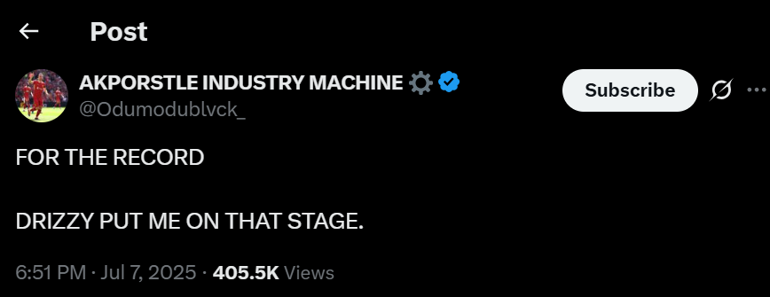 Odumodublvck says Drake put him on the Wireless Stage