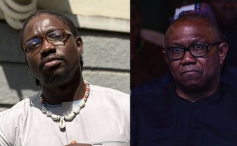L-R: Martins Otse, popularly known as VeryDarkMan and Mr. Peter Obi. [Facebook/Getty Images]