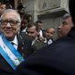 The new Guatemalan President-Alejandro Maldonado, with security details.