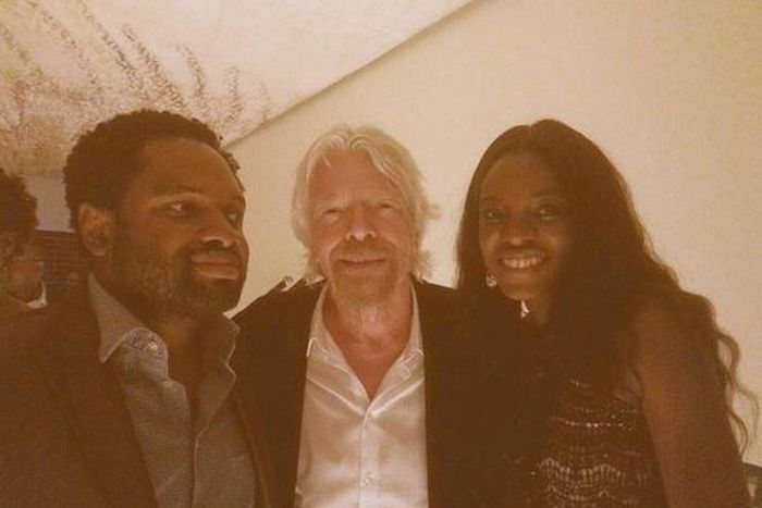 Cobhams Asuquo, his wife and Richard Branson