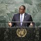 Senegal's President Macky Sall addresses attendees during the 70th session of the United Nations General Assembly at the U.N. headquarters in New York, September 28, 2015. REUTERS/Eduardo Munoz