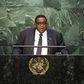 Somalia Prime Minister Omar Abdirashid Ali Sharmarke addresses attendees during the 70th session of the United Nations General Assembly at the U.N. Headquarters in New York, October 1, 2015.  REUTERS/Eduardo Munoz