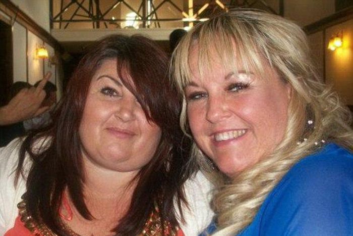 Debbie Vaughan, pictured with her friend Dawn Evans, died suddenly in her sleep