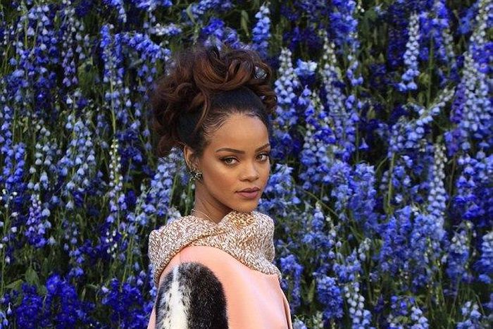 Rihanna at the Dior Fall 2015 show