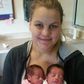 Megan Hiatt with her twin babies, Hayden and Kayden