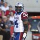Montreal Alouettes' Michael Sam watches the play against the Ottawa Redblacks during first half CFL football action in Ottawa August 7, 2015. Sam, who last year became the first openly gay player drafted by a National Football League team, said on Frid...