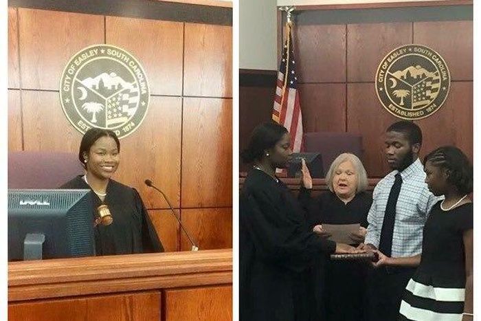 Jasmine being sworn in August 23