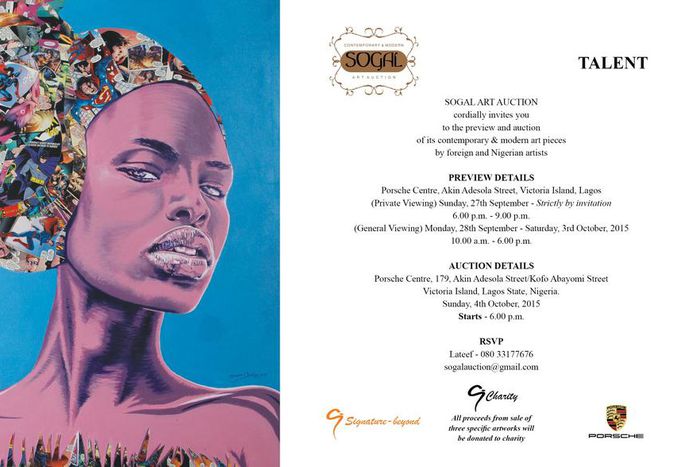 An invitation to the Sogal Art Auction